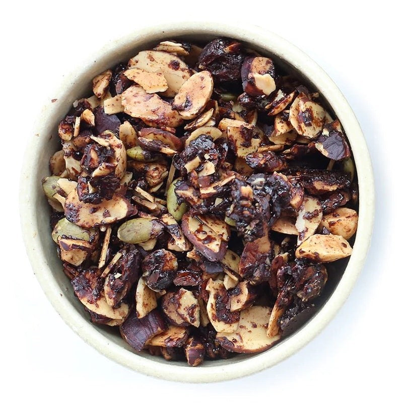 Valerie Confections Chocolate Granola (7 oz) - product shown in bowl. 