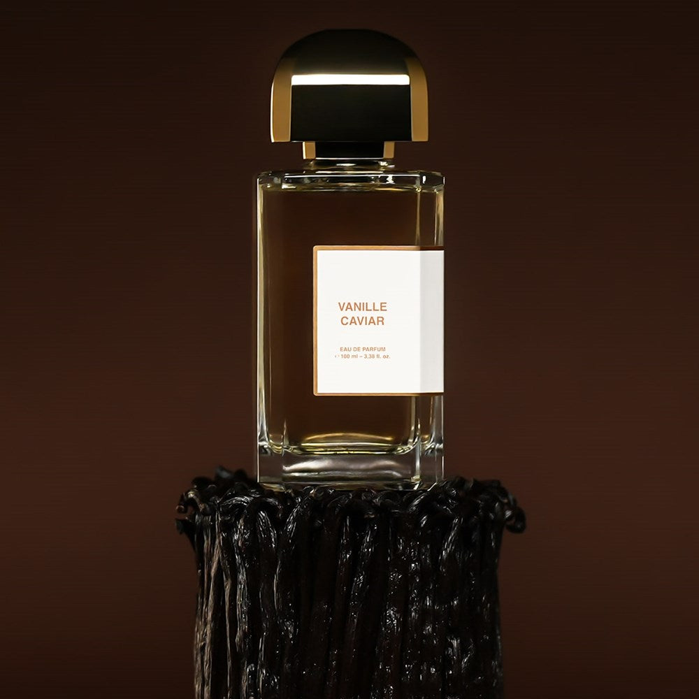 BDK Parfums Vanille Caviar Eau de Parfum (100 ml) - product shown on top of vanilla. 