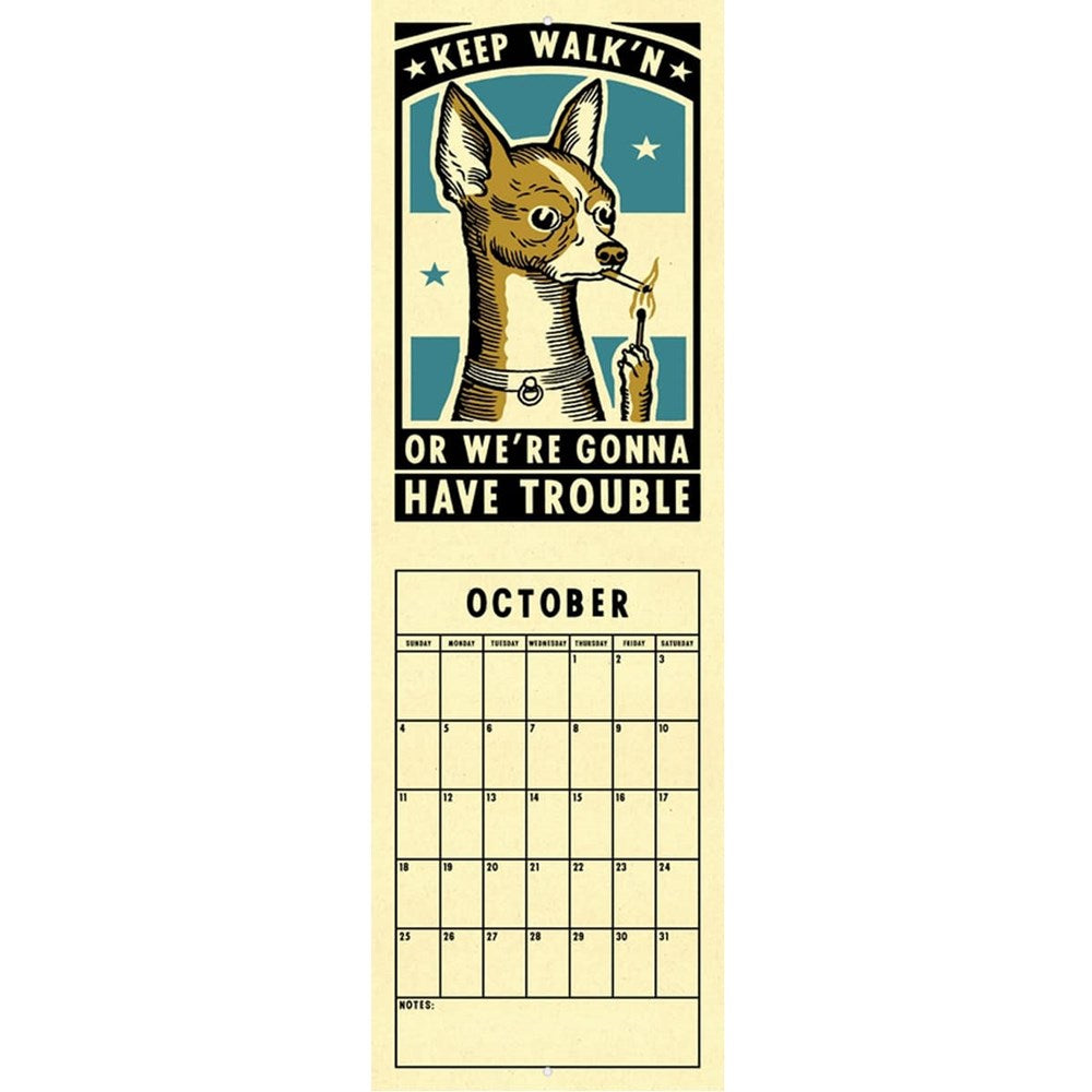 Ravi Zupa Arts Complicated Friendships Dog 2026 Calendar (month of October shown)