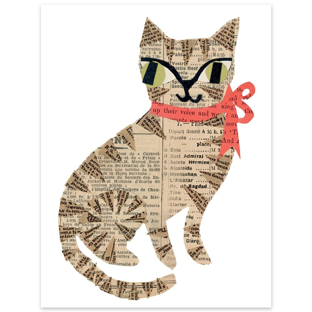 Paste Cat With Bow Card (1 pc)