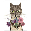 Cat With Flowers Card