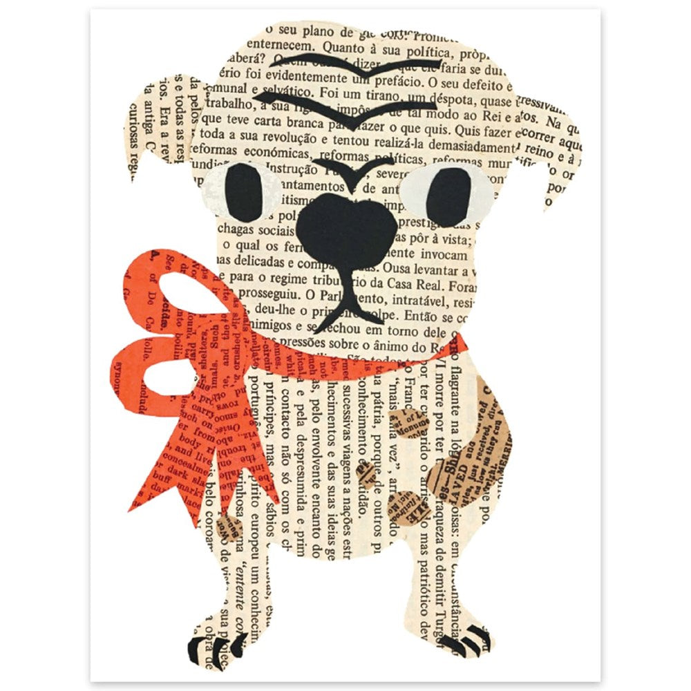 Paste Dog With Bow Card (1 pc)
