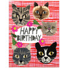 Happy Birthday Cats on Plaid Card