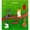 Three by Three Seattle Colorful Dog Magnets (5 pcs) - product shown in packaging. 