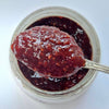 Confiture Parisienne Raspberry Violet Jam (250 g) - product shown in spoon. 
