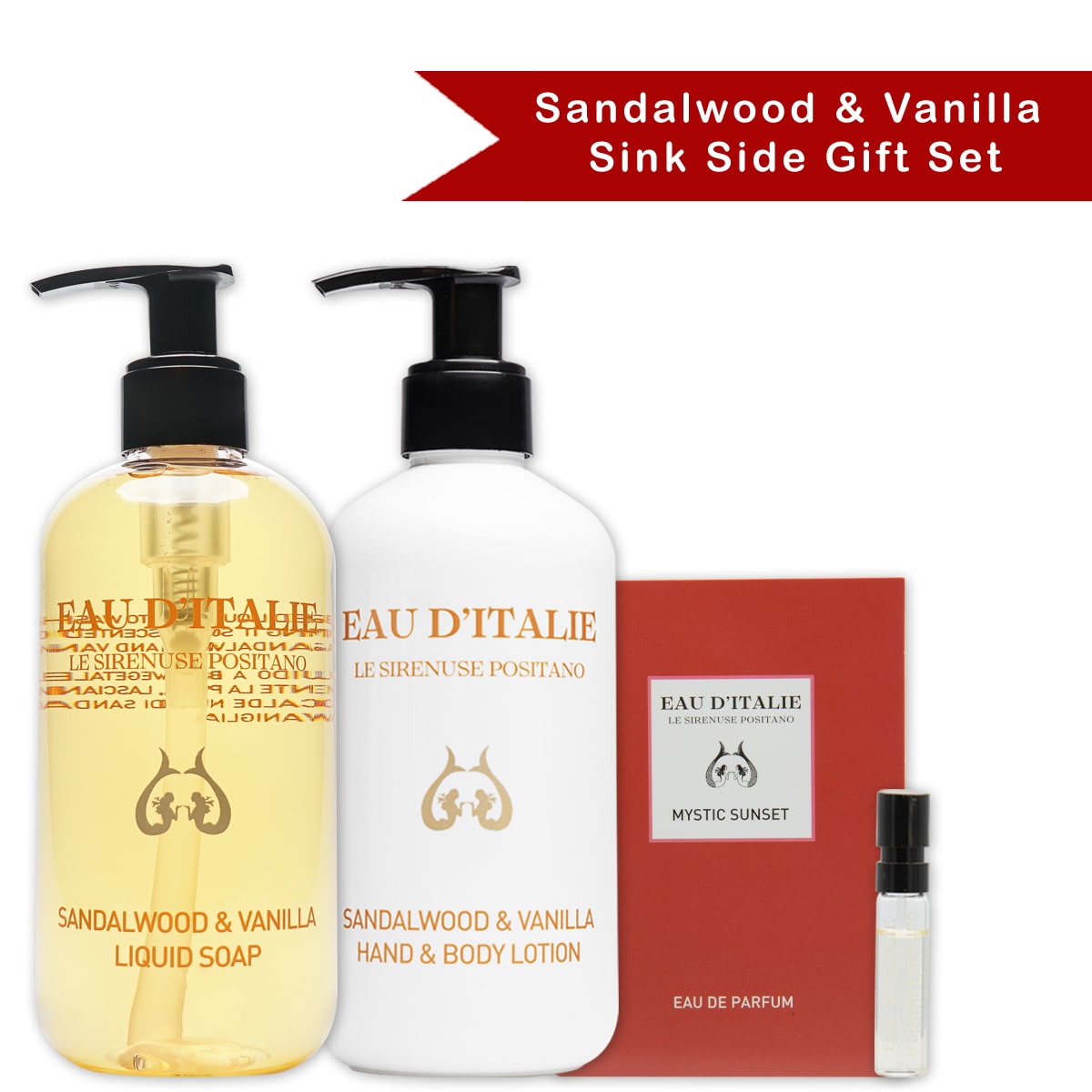 Eau d'Italie Sandalwood & Vanilla Sinkside Gift Set (3 pcs)