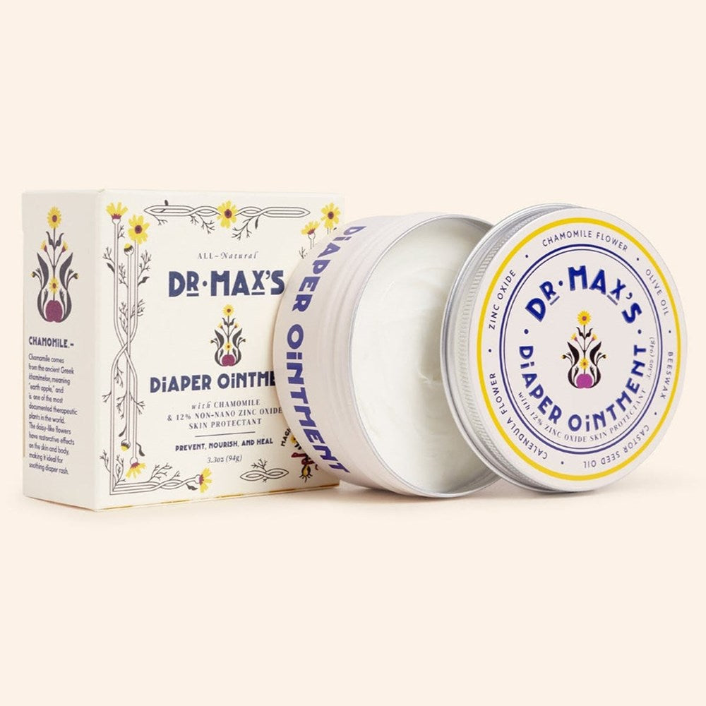 Dr. Max’s Diaper Ointment (3.3 oz) - product shown next to box. 