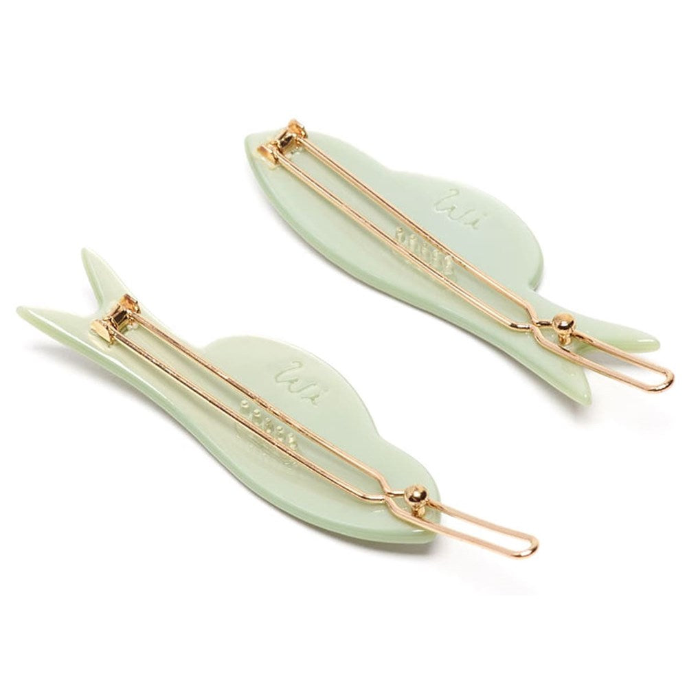 Winona Irene Jade Fish Barrette Set (2 pcs) back side of barrettes
