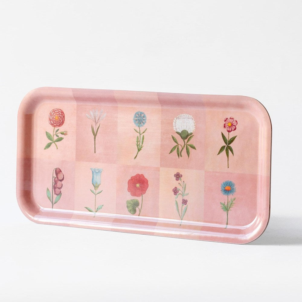 Roomytown Inc Birchwood Tray - Festival of Flowers (1 pc) - product shown at an angle. 