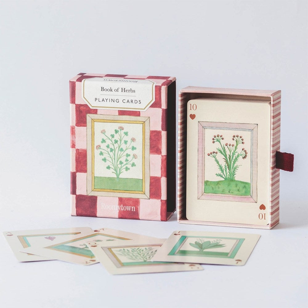 Roomytown Inc Book of Herbs Playing Cards (1 set) - product shown in packaging. 