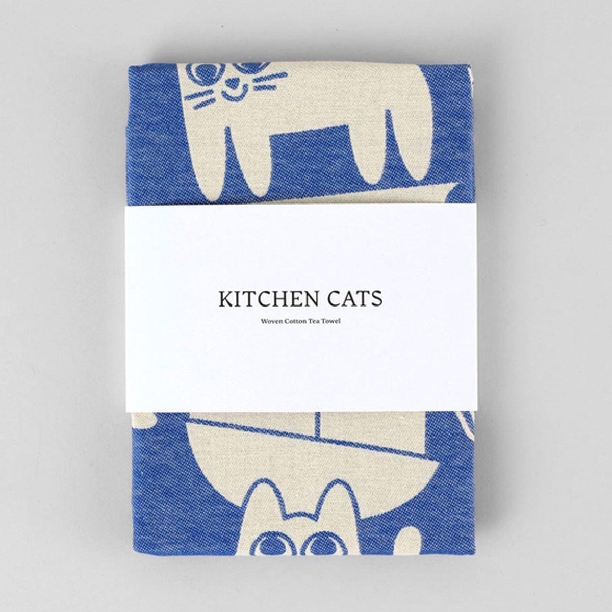 Wrap Kitchen Cats Cotton Tea Towel (1 pc) shown folded