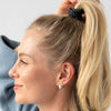 France Luxe Grab & Go Ponytail Holders Set - Black Metallic (15 pcs) - product shown in models hair.