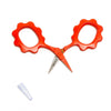DEGEN Swerve Mini Scissors - Poppy (1 pc) - product shown open. 