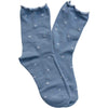 Mini Heart Ruffle Socks - Blue/Silver
