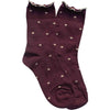 Tiepology Mini Heart Ruffle Socks - Wine/Gold (1 pair)
