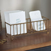 Fog Linen Work Brass Wire Slender Basket (1 pc) - product shown holding cards (cards not included).