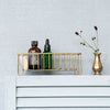 Fog Linen Work Brass Wire Slender Basket (1 pc) - product shown holding toiletries (toiletries not included).