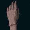 Fog Linen Work Saliima Adjustable Bracelet - Pink (1 pc) - product shown on models hand. 