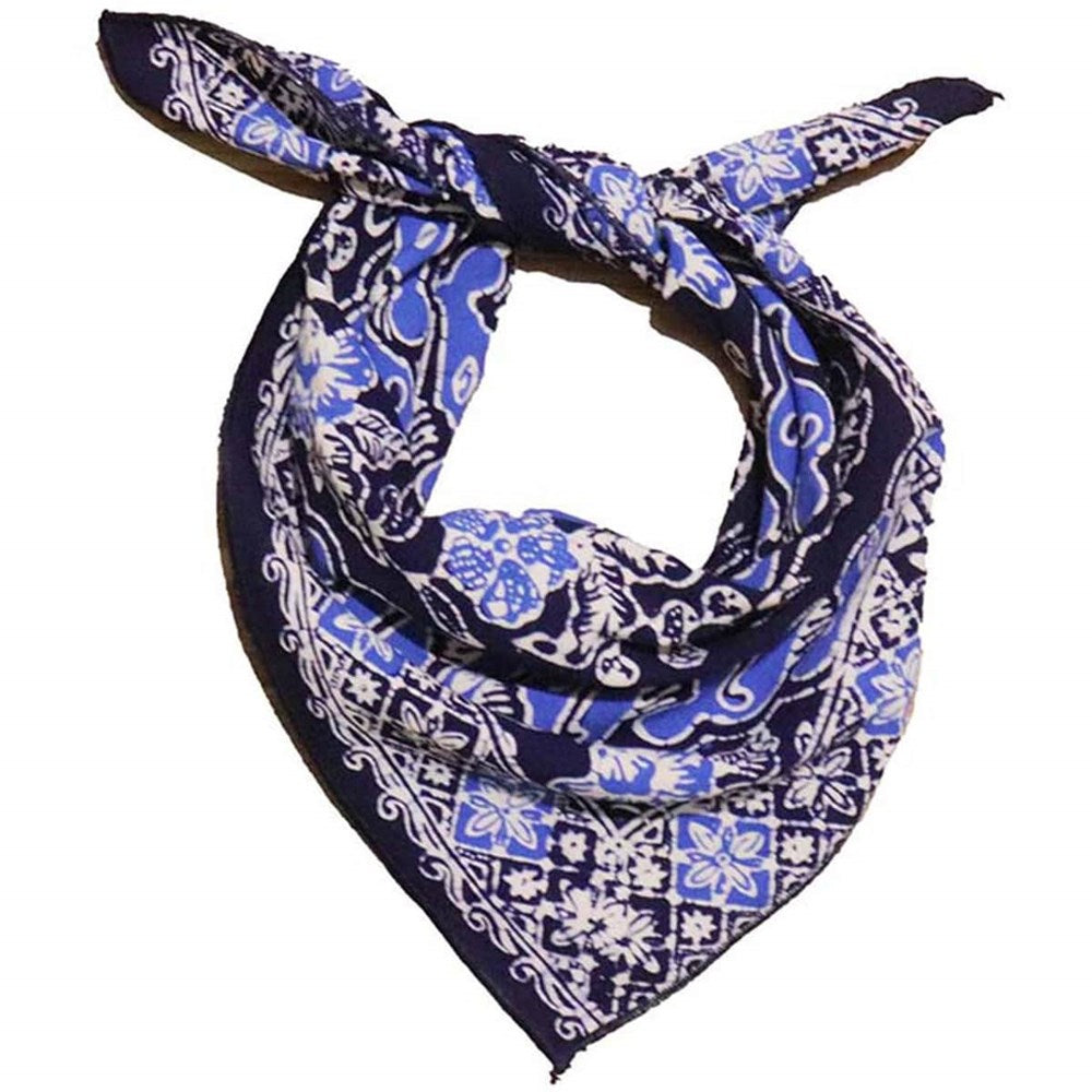 Kasih Co-op Hand Dyed Batik Bandana - Blue/White (1 pc)