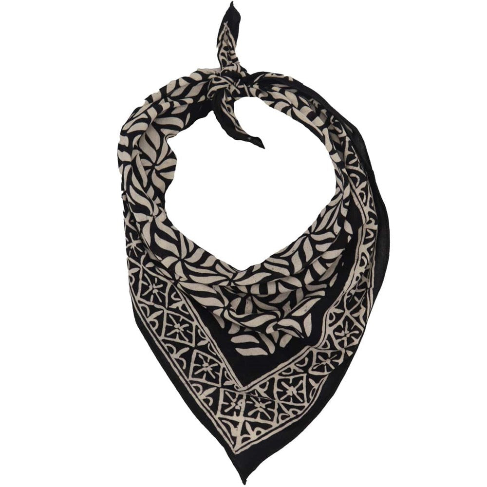 Kasih Co-op Hand Dyed Batik Bandana - Onyx Pinwheel (1 pc)