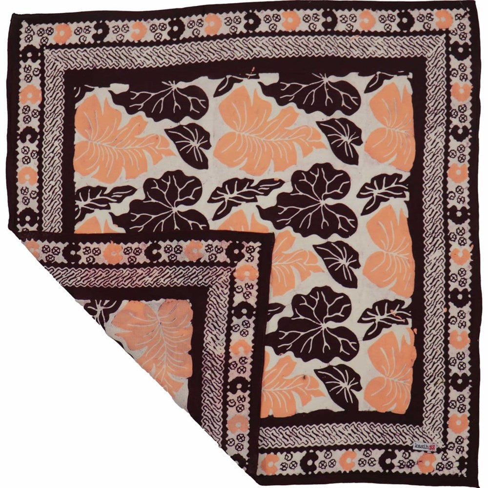 Kasih Co-op Hand Dyed Batik Bandana - Fallen Leaf (1 pc) shown with one corner folded