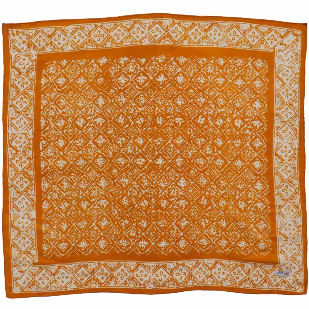 Kasih Co-op Hand Dyed Batik Bandana - Mustard (1 pc) shown flat