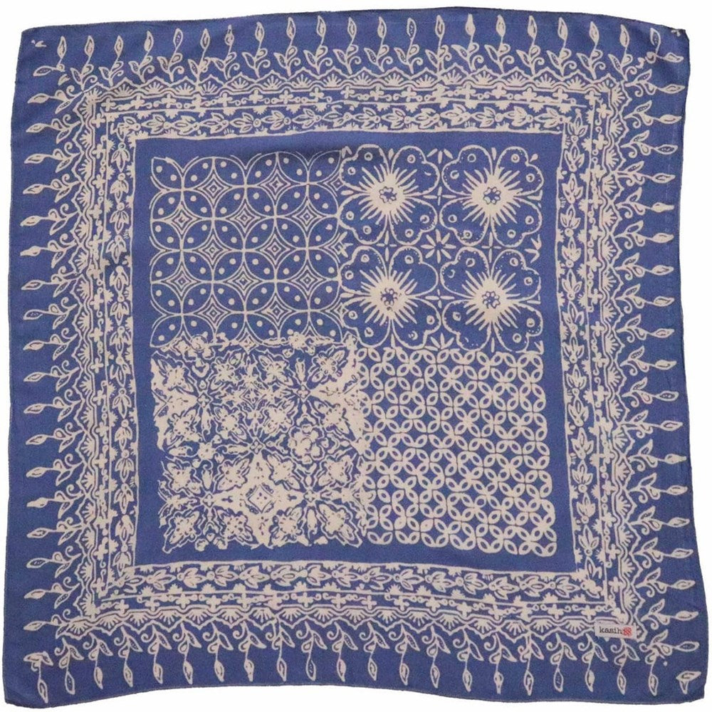 Kasih Co-op Hand Dyed Batik Bandana - Periwinkle (1 pc) shown flat
