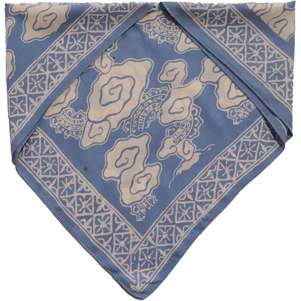 Kasih Co-op Hand Dyed Batik Bandana - Pewter Sky (1 pc) shown folded