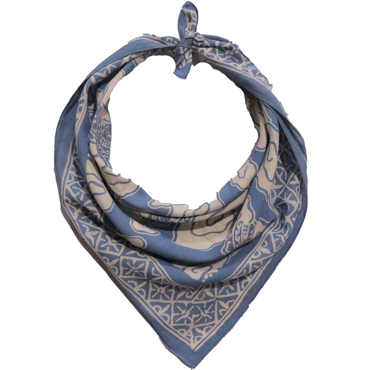 Kasih Co-op Hand Dyed Batik Bandana - Pewter Sky (1 pc)