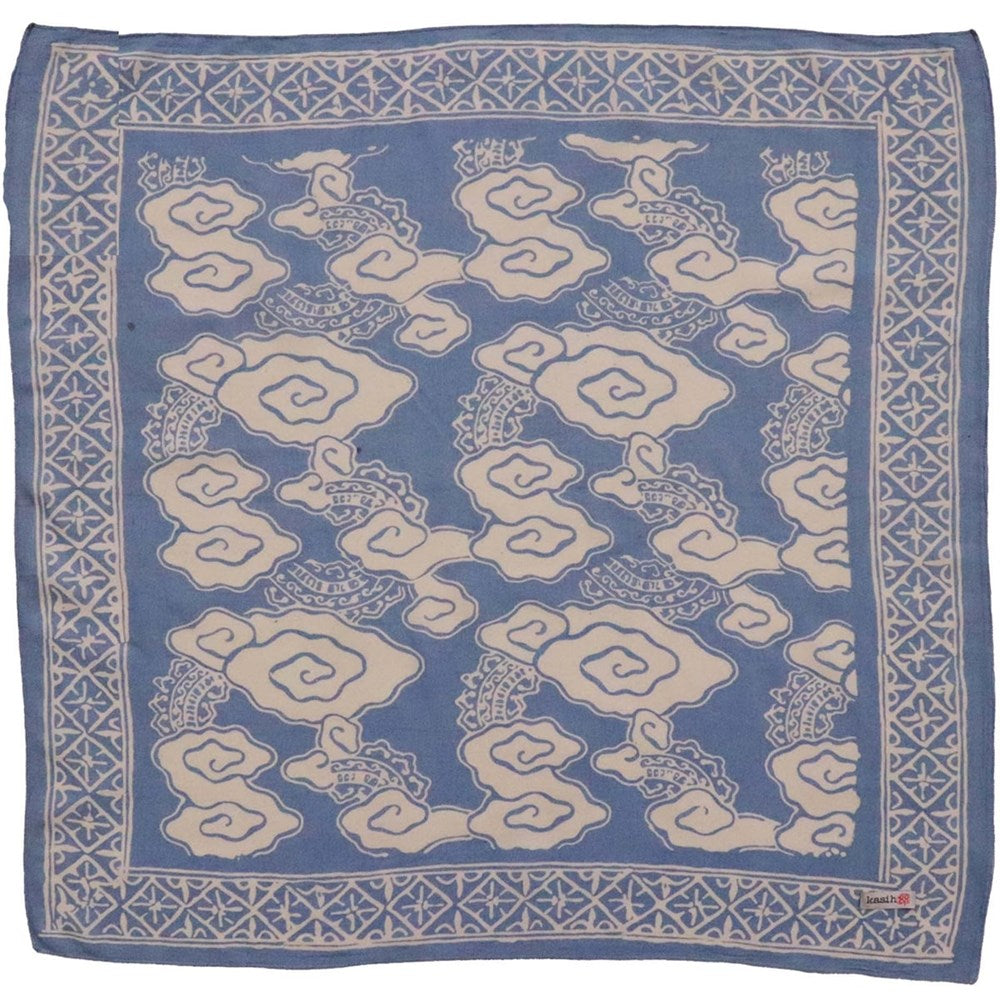 Kasih Co-op Hand Dyed Batik Bandana - Pewter Sky (1 pc) shown flat