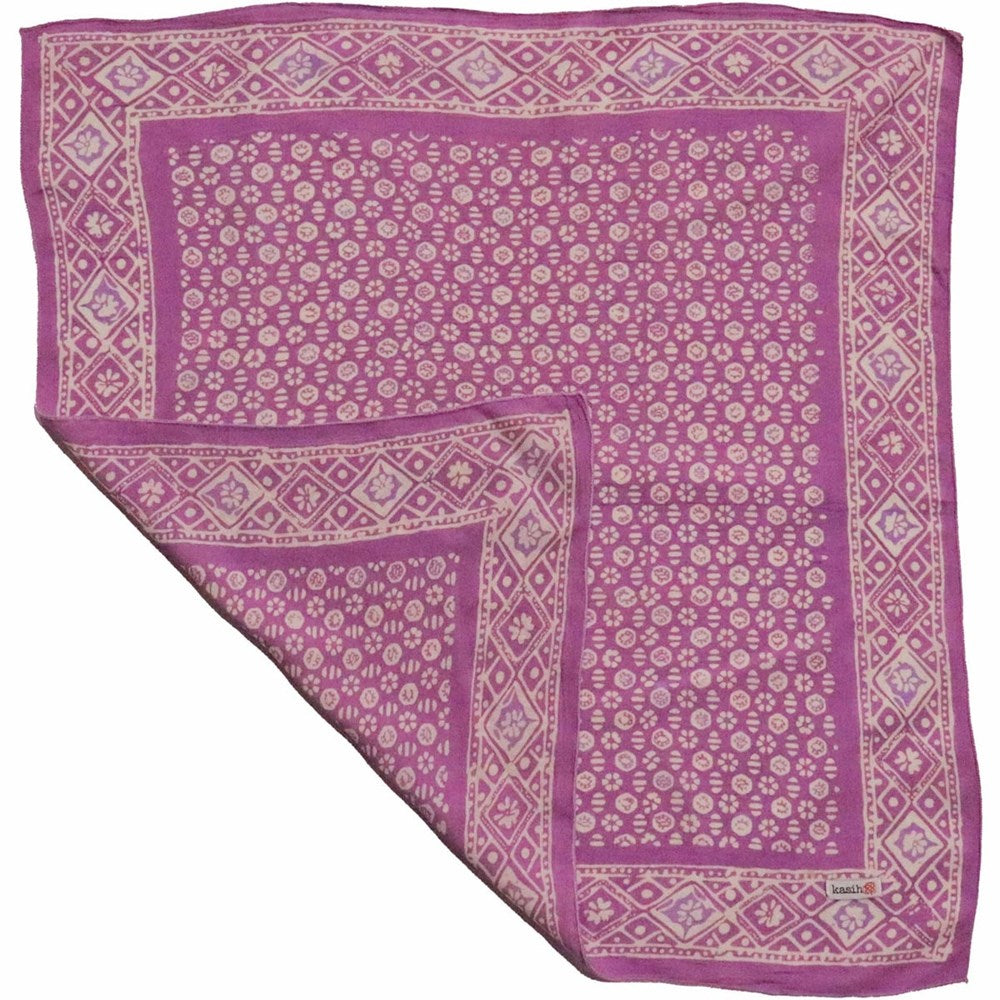 Kasih Co-op Hand Dyed Batik Bandana - Timeless Trace (1 pc) with one corner folded