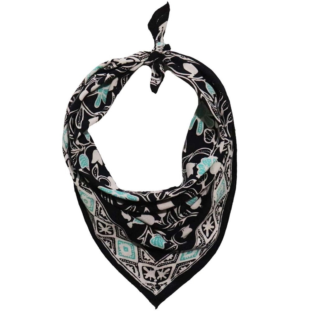 Kasih Co-op Hand Dyed Batik Bandana - Nile Nights Floral (1 pc)