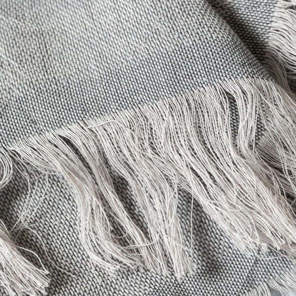 Kontex Haolu Cotton Wool Stole - Pewter (1 pc) - product shown close up. 