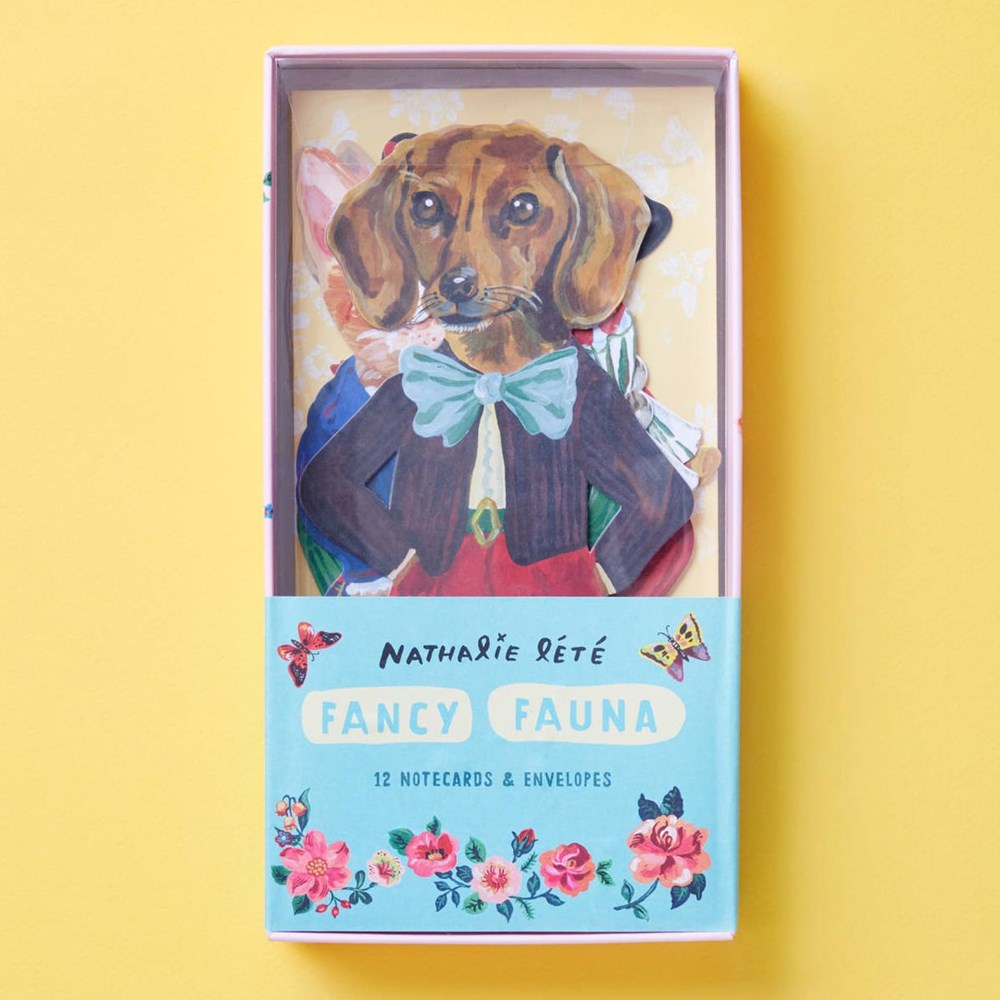 Chronicle Books Nathalie Lete Fancy Fauna Die-Cut Card Set (12 pcs)
