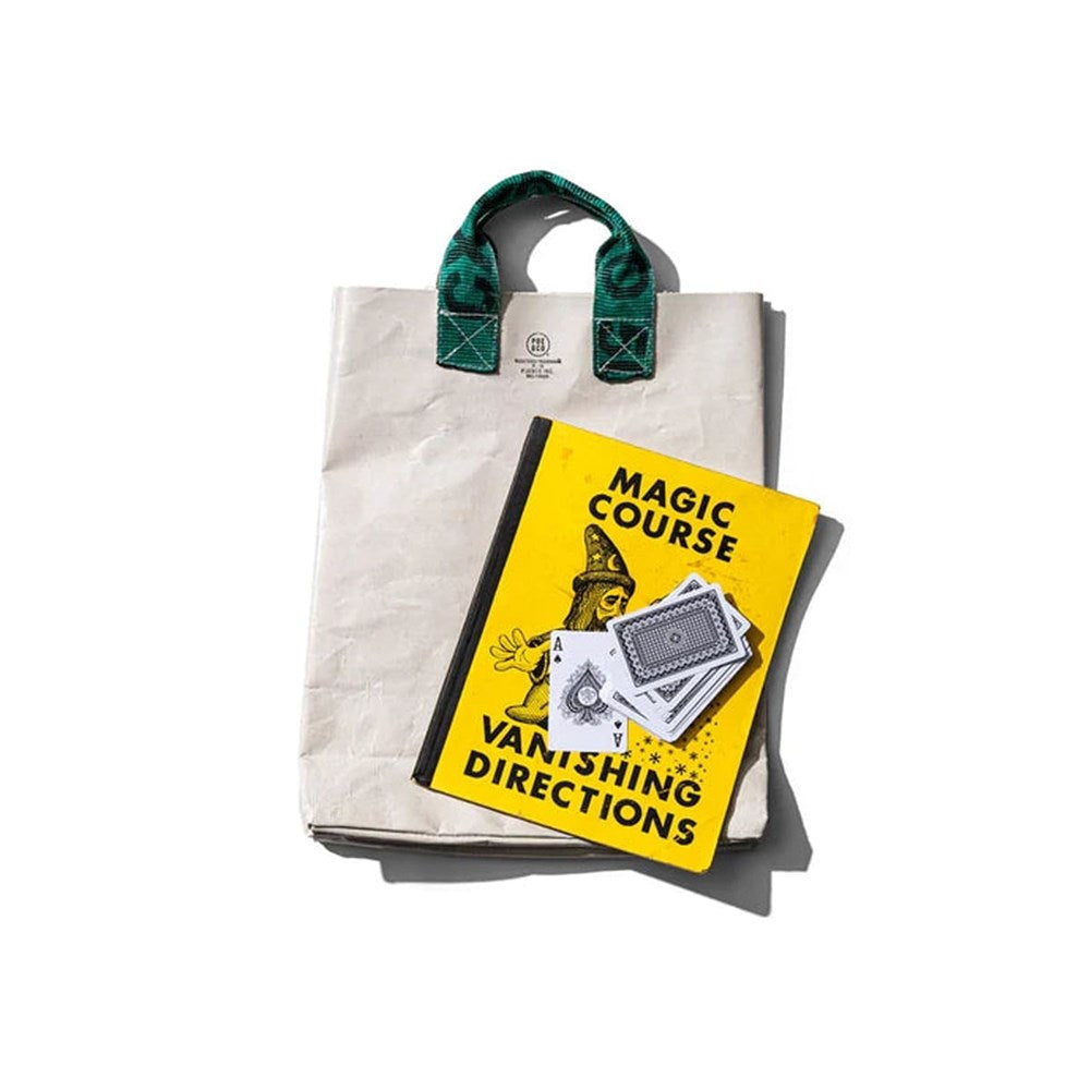 Puebco Vintage Sling Belt Bag - Green (1 pc) - product shown with yellow book on top. 