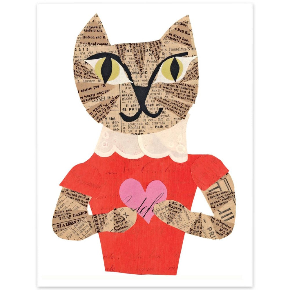 Paste Cat With Heart Card (1 pc)