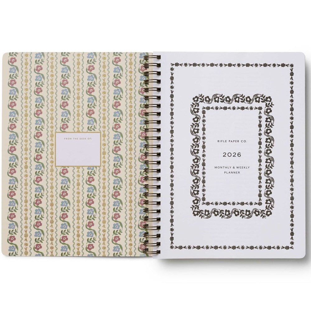 Rifle Paper Co. 2026 Dahlia Spiral Planner (1 pc) sample interior page