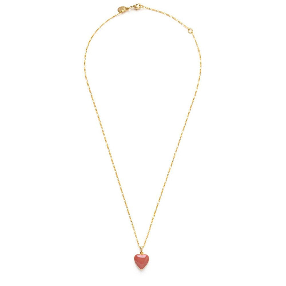 Amano Studio Small Heart Enamel Locket Necklace - Canyon (1 pc) - product shown zoomed out. 