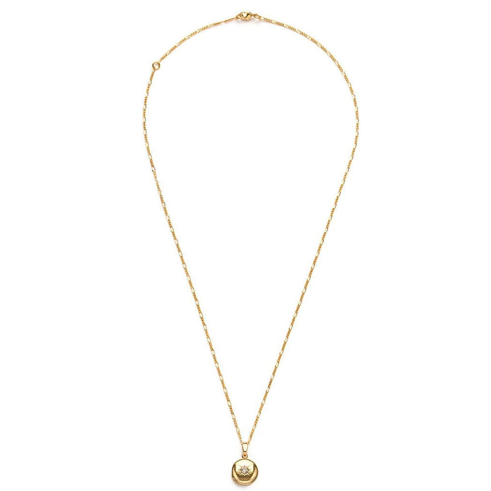 Amano Studio Small Round Locket Necklace (1 pc) - product shown zoomed out. 