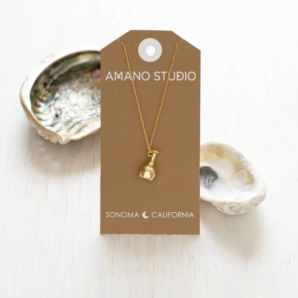 Amano Studio Tiny Ancient Vessel Pendant Necklace (1 pc) - product shown in packaging. 