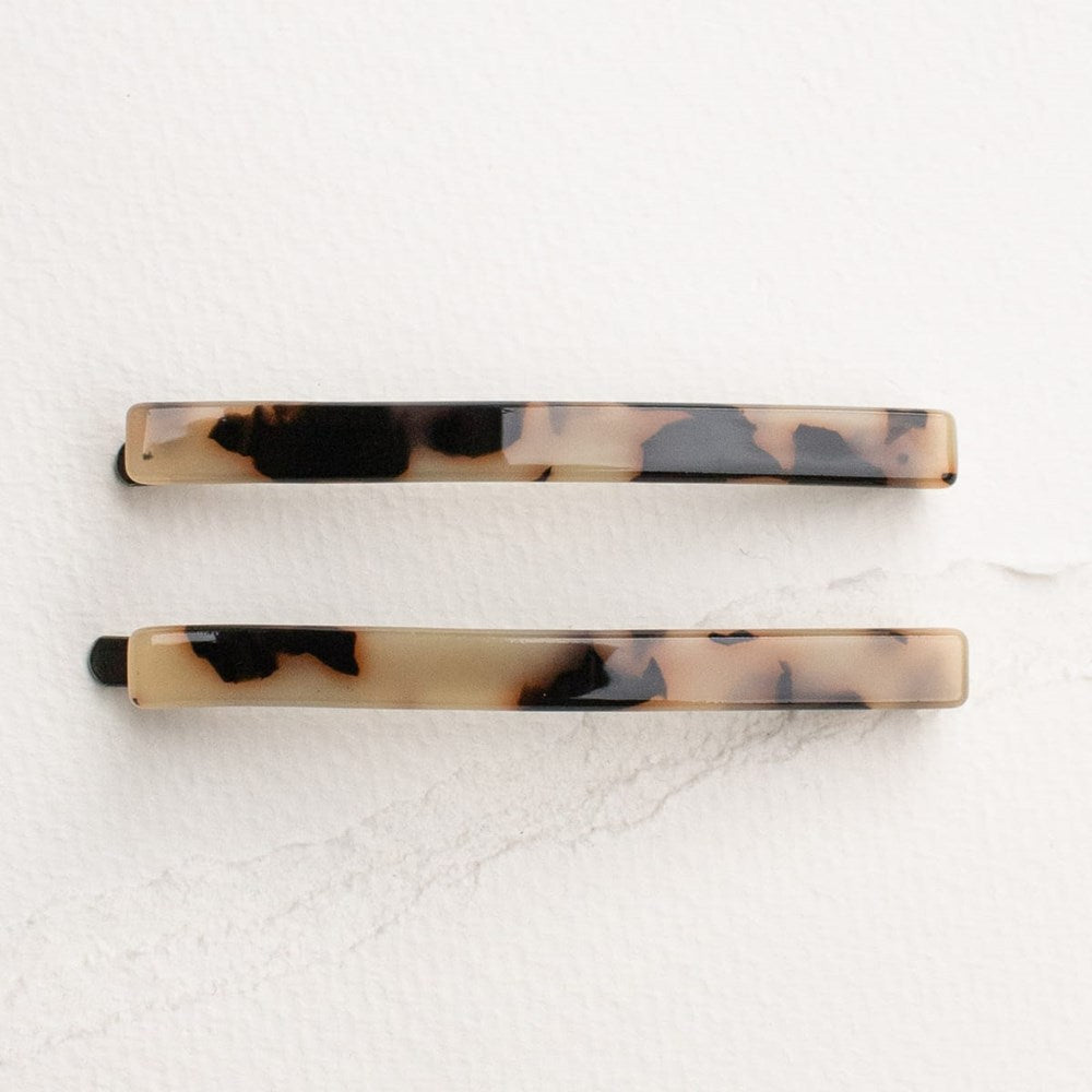 Tiepology Eco Simple Hair Bobby Pin Set - Cookie Mix (2 pcs) - product shown on white background. 
