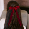 Grace & Grandeur Alice Long Velvet Bow - Wine (1 pc)