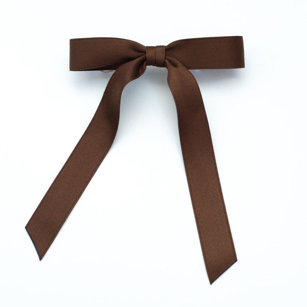 Grace & Grandeur Micro Florence Satin Bow - Hazelnut (1 pc) - product shown on white background. 