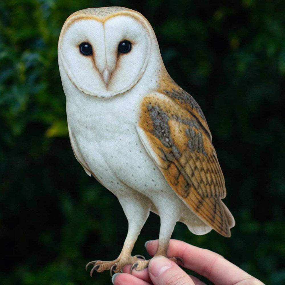 Moth & Myth Large Paper Barn Owl (1 pc) - product shown being held. 