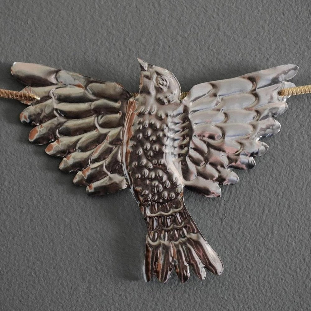 Foot Range Mountain Embossed Tin Bird Garland (1 pc) - product shown on grey background. 