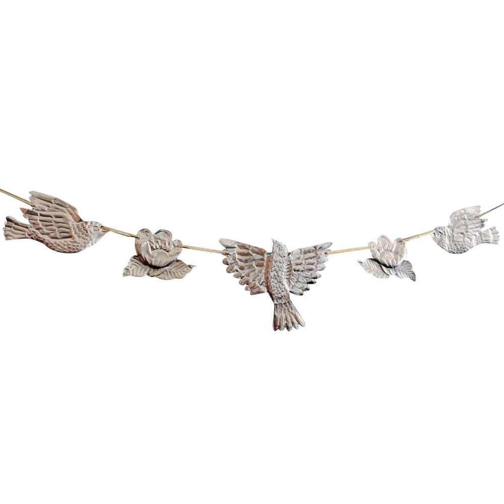 Foot Range Mountain Embossed Tin Bird Garland (1 pc)
