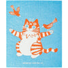 Birds and Cat Swedish Dishcloth