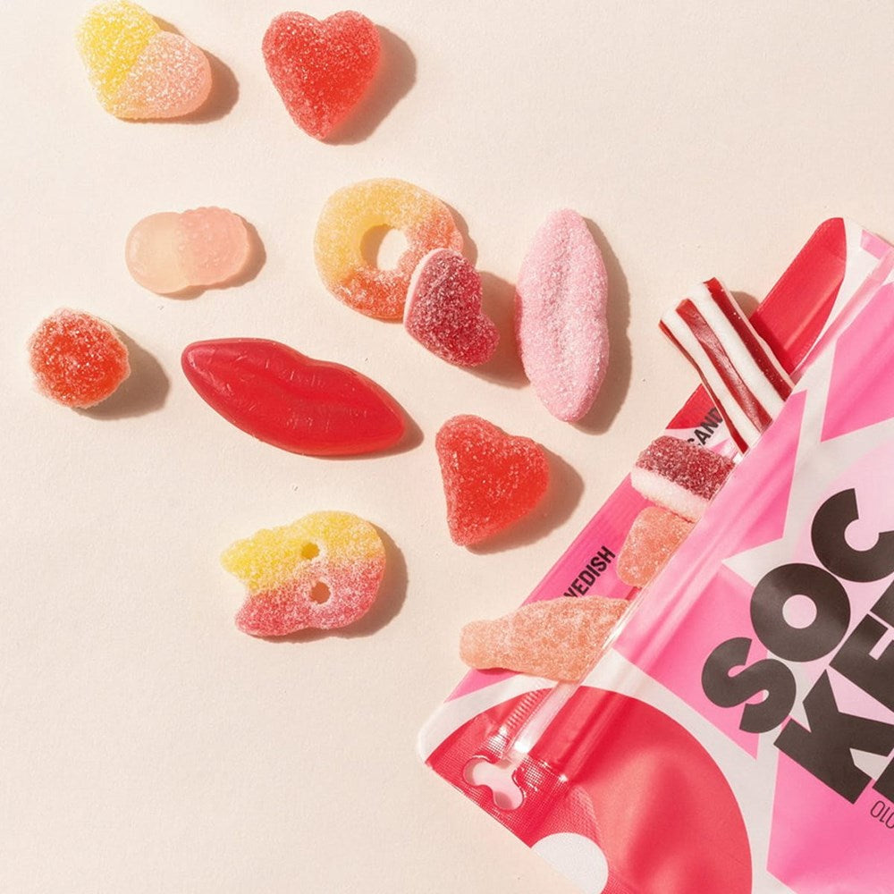 Sockerbit Love Swedish Candy Mix (1 pc) - product shown outside of product. 