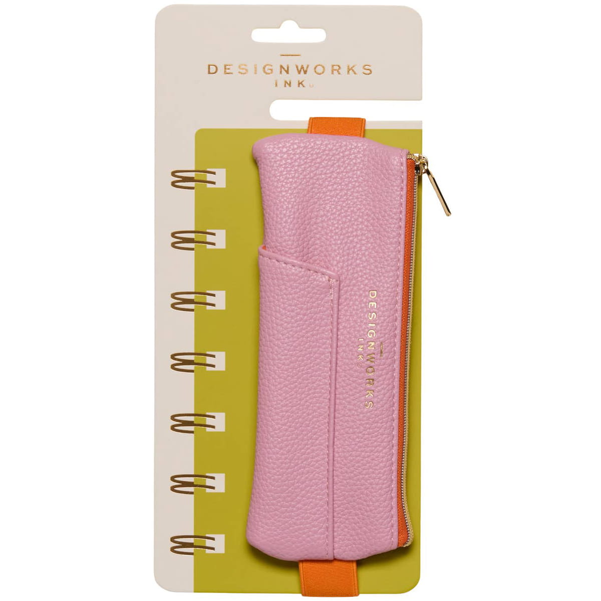 Designworks Ink. Pen Pouch - Pink & Orange (1 pc) - product shown in packaging.