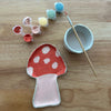 Breathe People DIY Air Dry Clay Kit – Make Your Own Mushroom Dish (1 kit) - product shown being created on wooden table. 